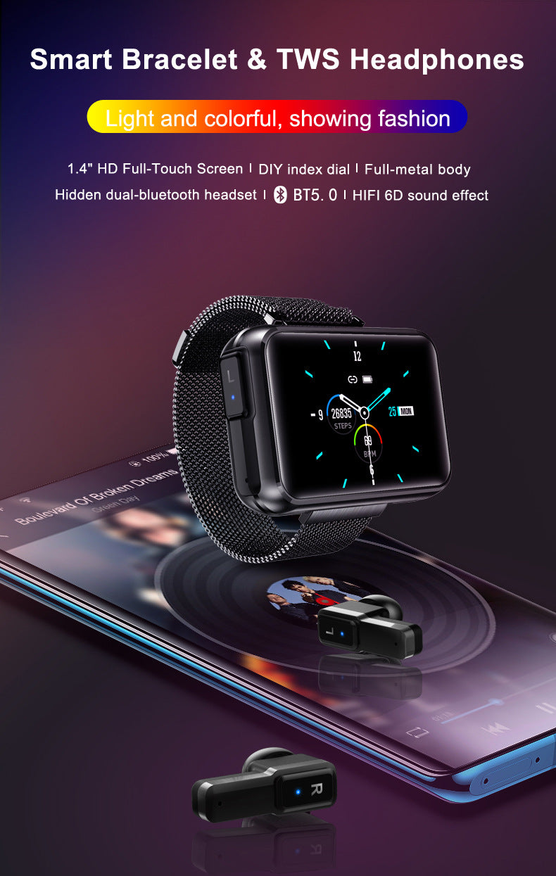 T91 Smart Watch Bluetooth Earphones Two-in-One