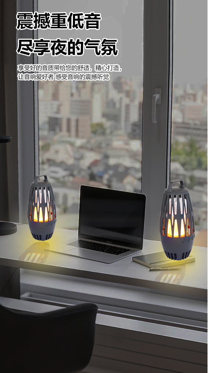 European and American style LED flame light Bluetooth speaker