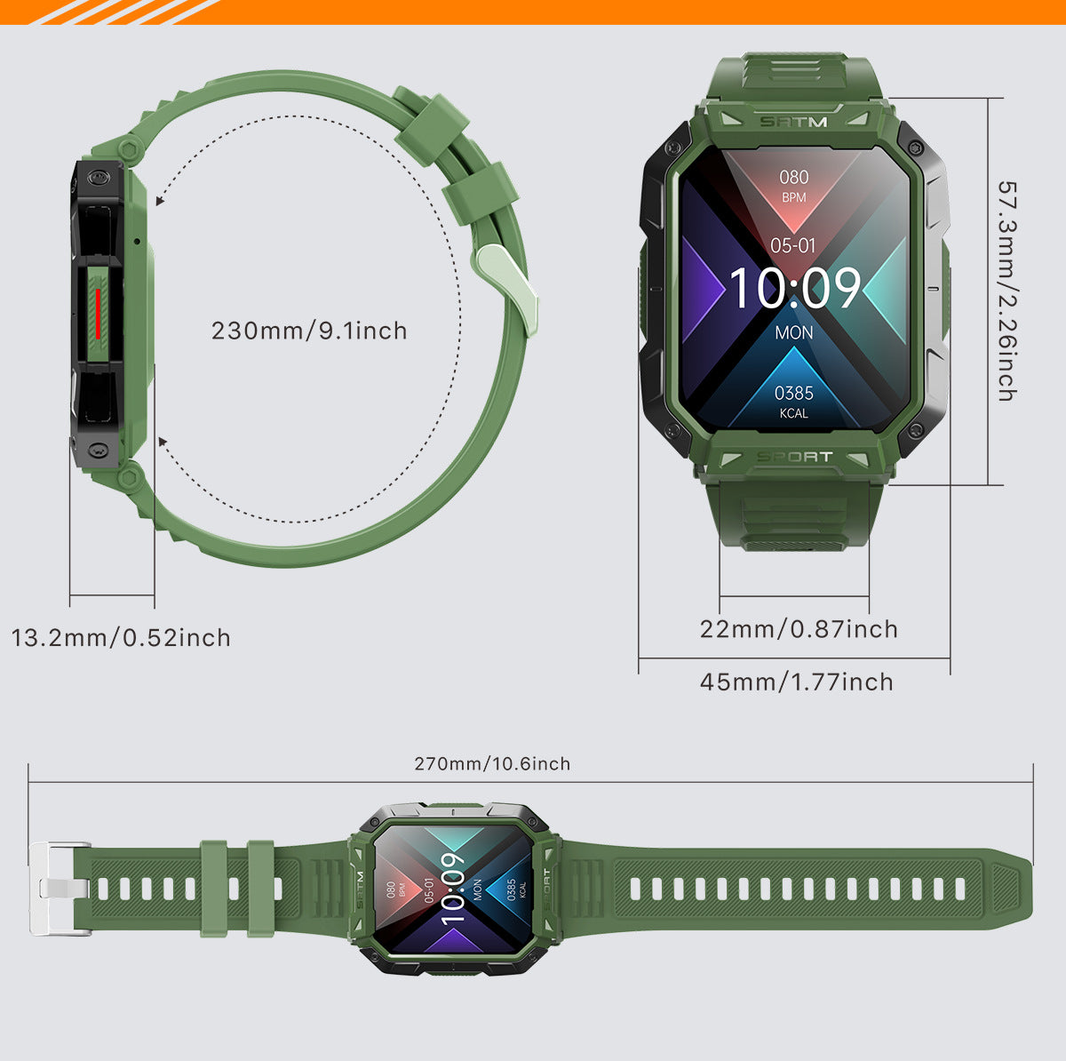 F307 Outdoor Triple-Proof Smart Watch