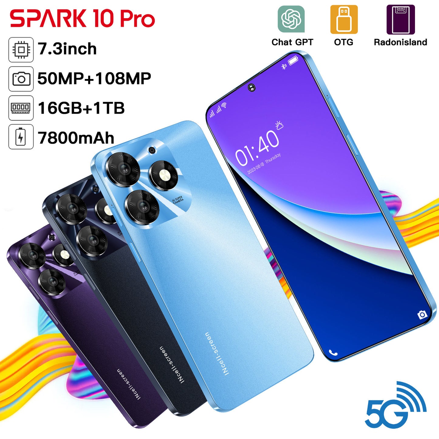 Spark10 Pro Android 4G mobile phone 16+1T