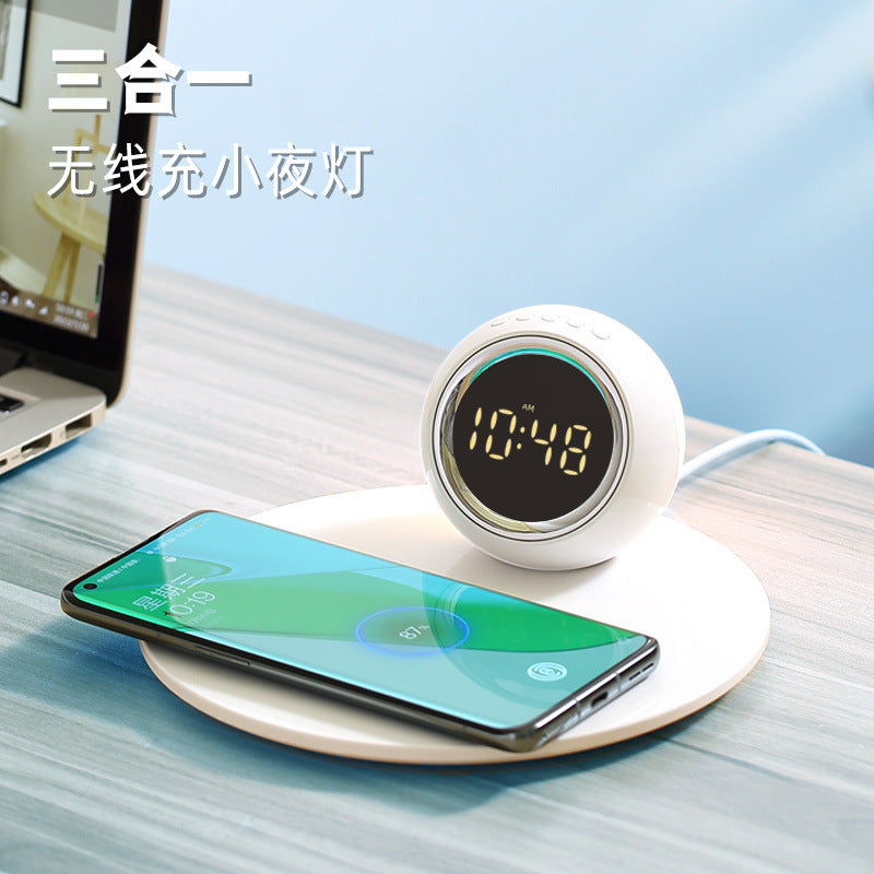 New wireless charging alarm clock night light Three-level color