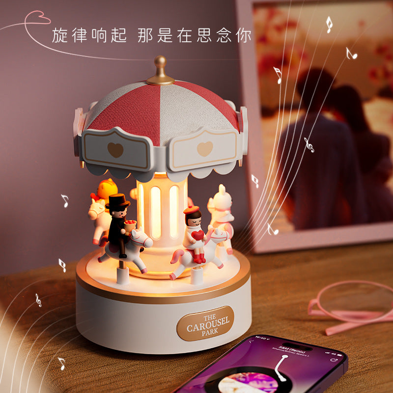 New carousel music box cartoon bedside sleeping atmosphere light speaker