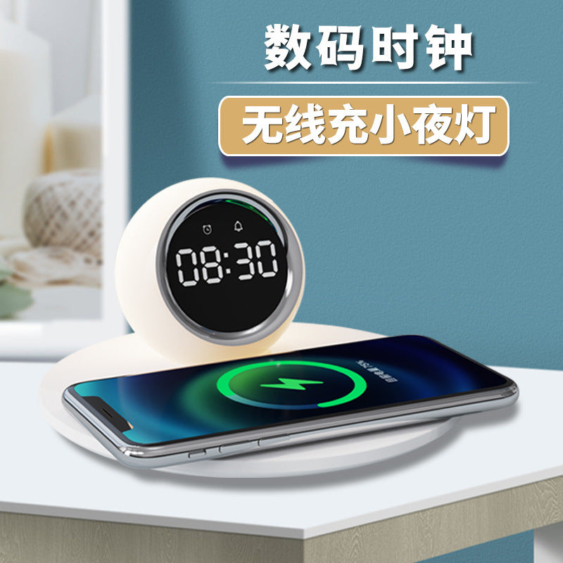 New wireless charging alarm clock night light Three-level color