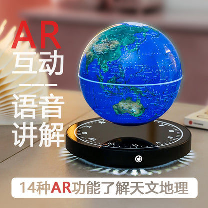 Magnetic Levitation Globe Ornament Clock Mirror