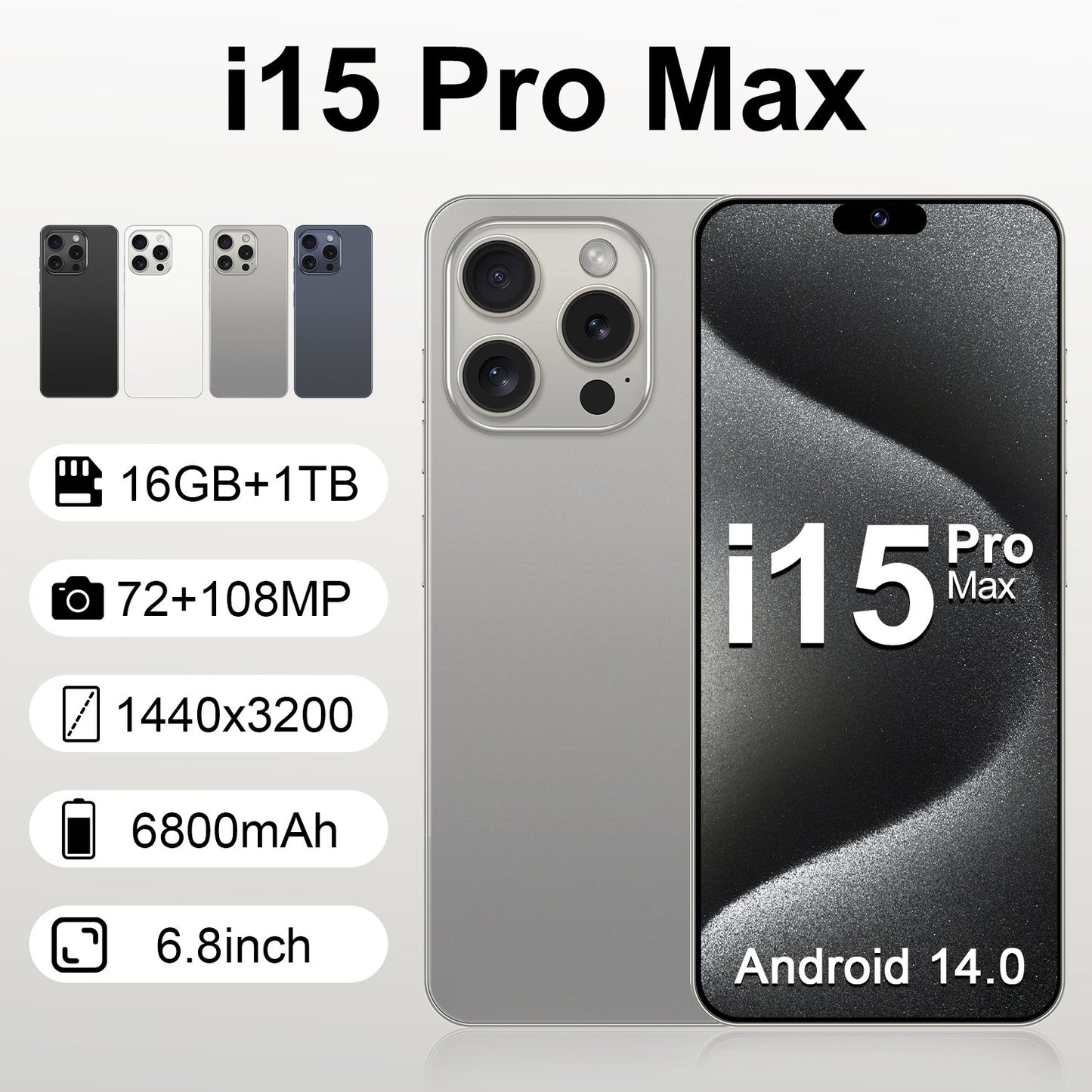 New i15 Pro Max4+64GB 6.8 inch cell