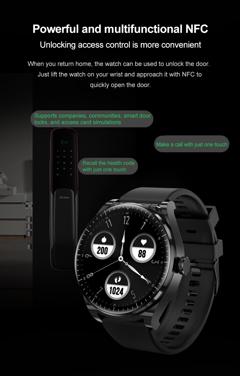 S9 smartwatch Bluetooth headset 2-in-1 NFC