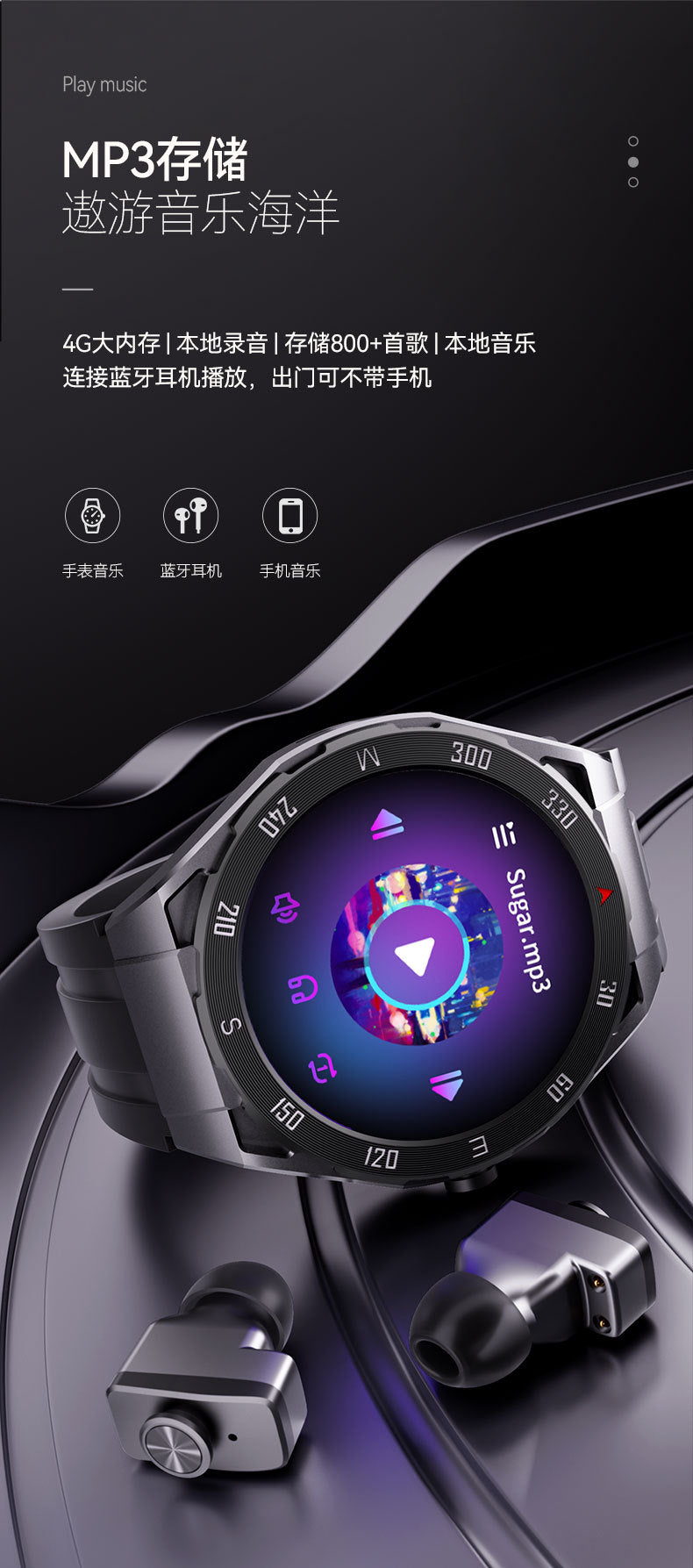 F33 smartwatch Bluetooth headset 2-in-1