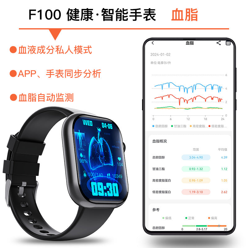 F100 Smart Watch ECG Electrocardiogram Monitoring