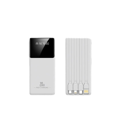 Large capacity power bank with a cable 20000 mAh fast charging mobile power supply