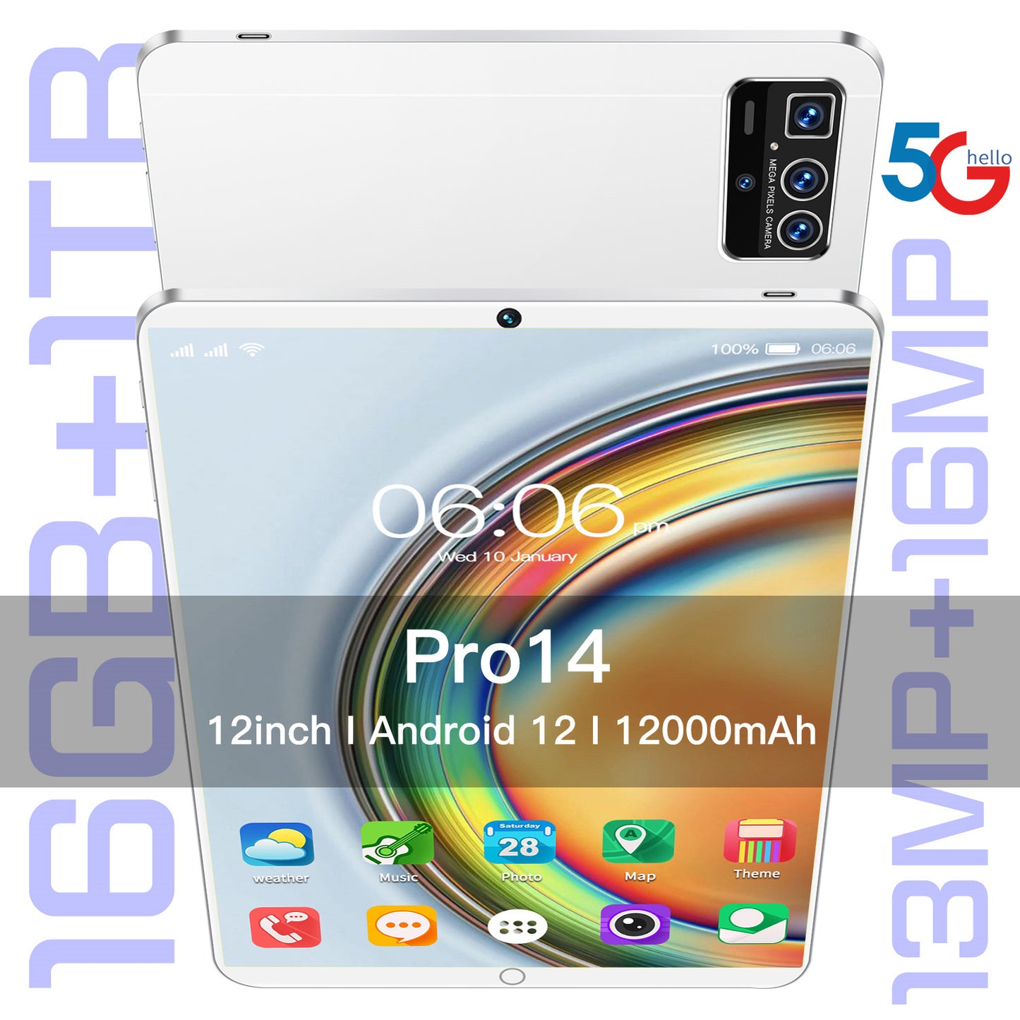 Pro14 Android smart tablet 10-inch supports WiFi Bluetooth GPS tablet