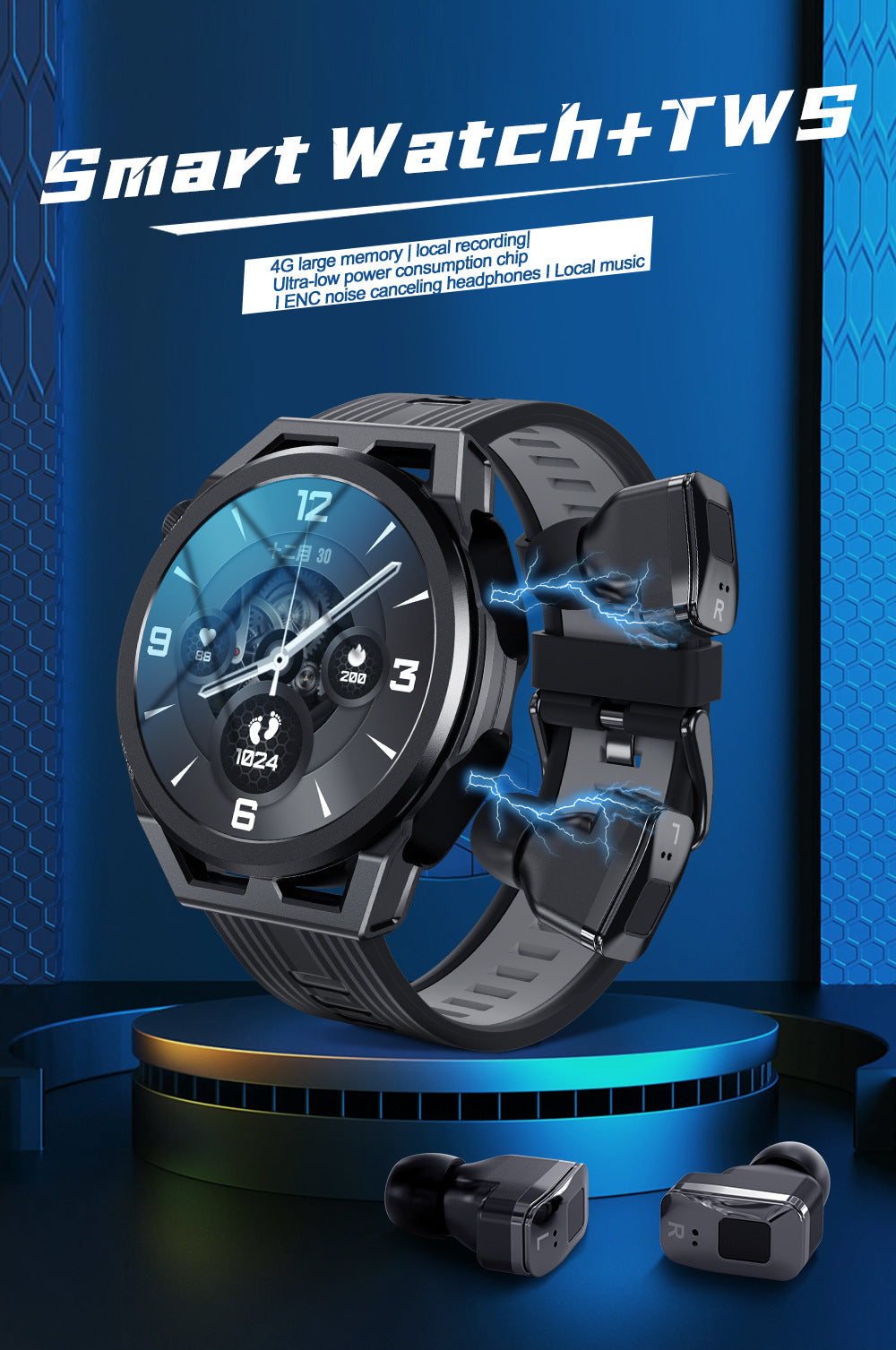 N18 smartwatch Bluetooth headset 2-in-1