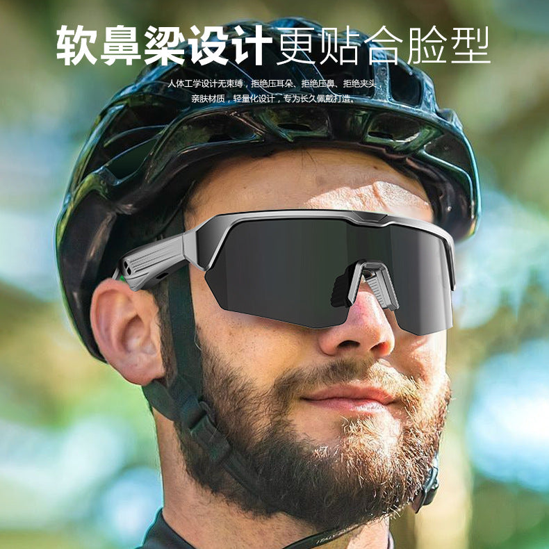 New outdoor cycling sports running glasses, listening to music