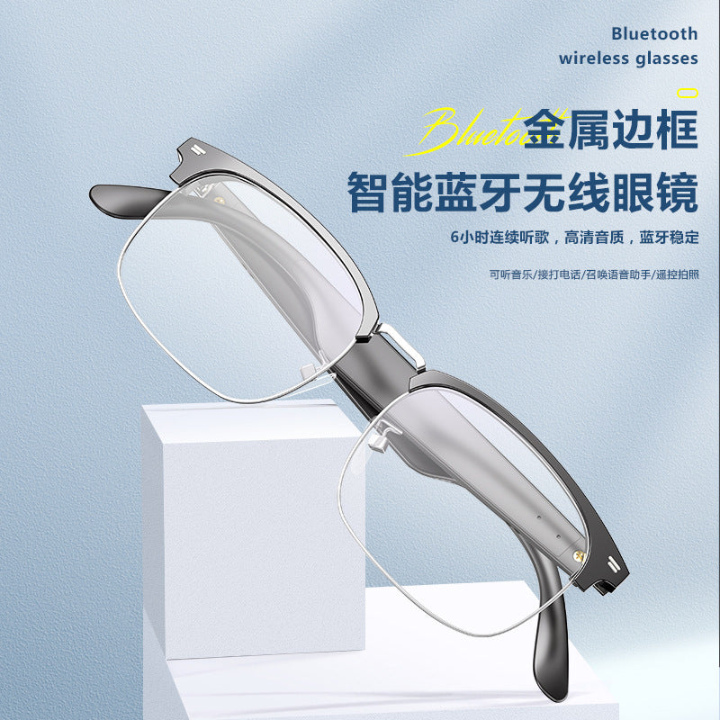 Smart Bluetooth audio glasses metal frame business commuting