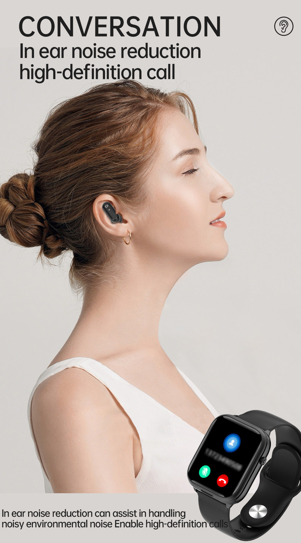 X8S smartwatch Bluetooth earphones