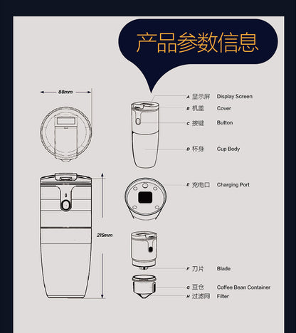 Time coffee machine digital display screen