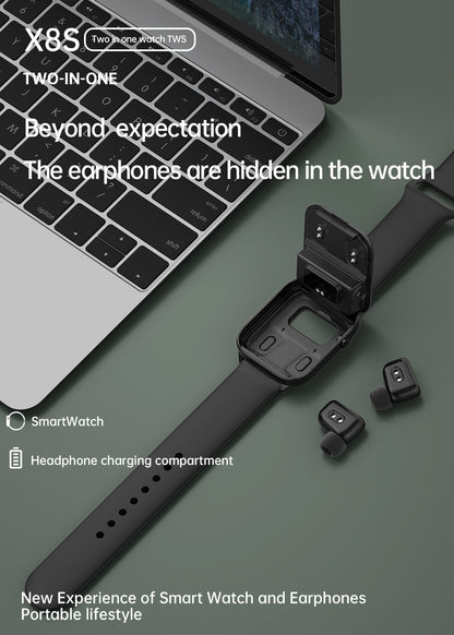 X8S smartwatch Bluetooth earphones