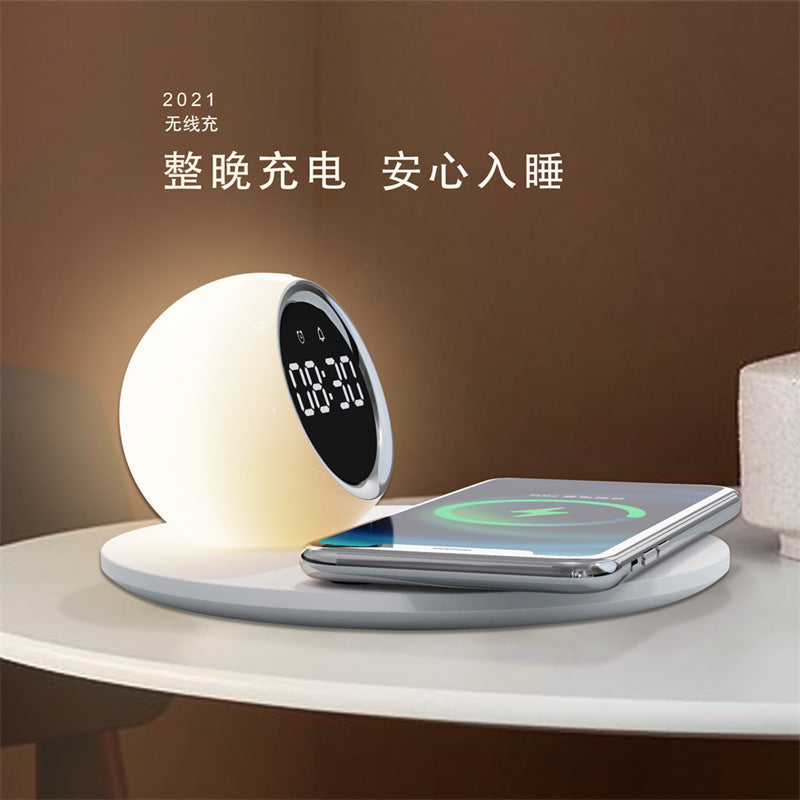 New wireless charging alarm clock night light Three-level color