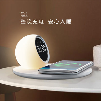 New wireless charging alarm clock night light Three-level color