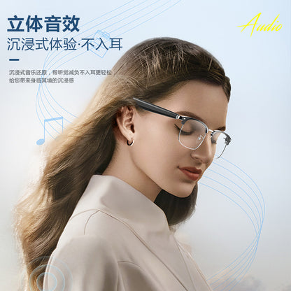 Smart Bluetooth audio glasses metal frame business commuting