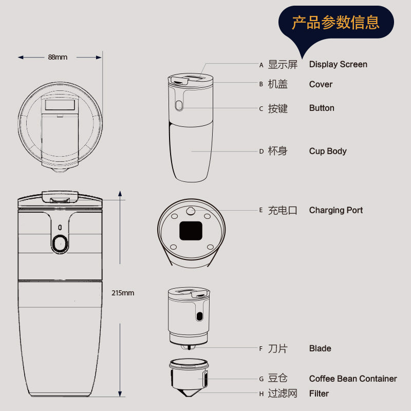 Time coffee machine digital display screen