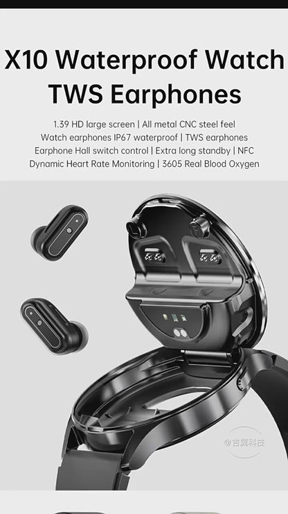 X10 Smart Watch Mini Bluetooth Earphones